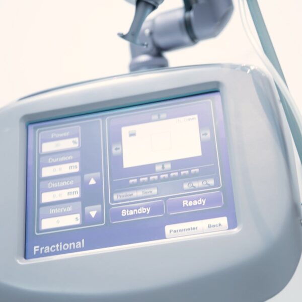 The fractional CO2 laser control screen in the Wimpole Street clinic